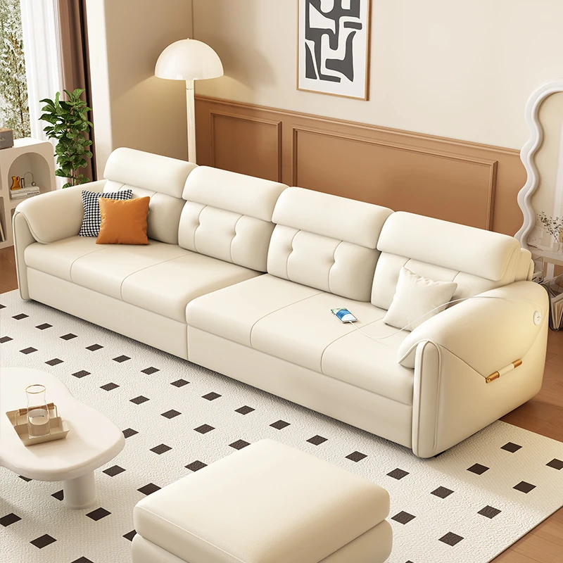 家用客厅新款真皮沙发床三人位多功能折叠一体两用皮艺沙发床