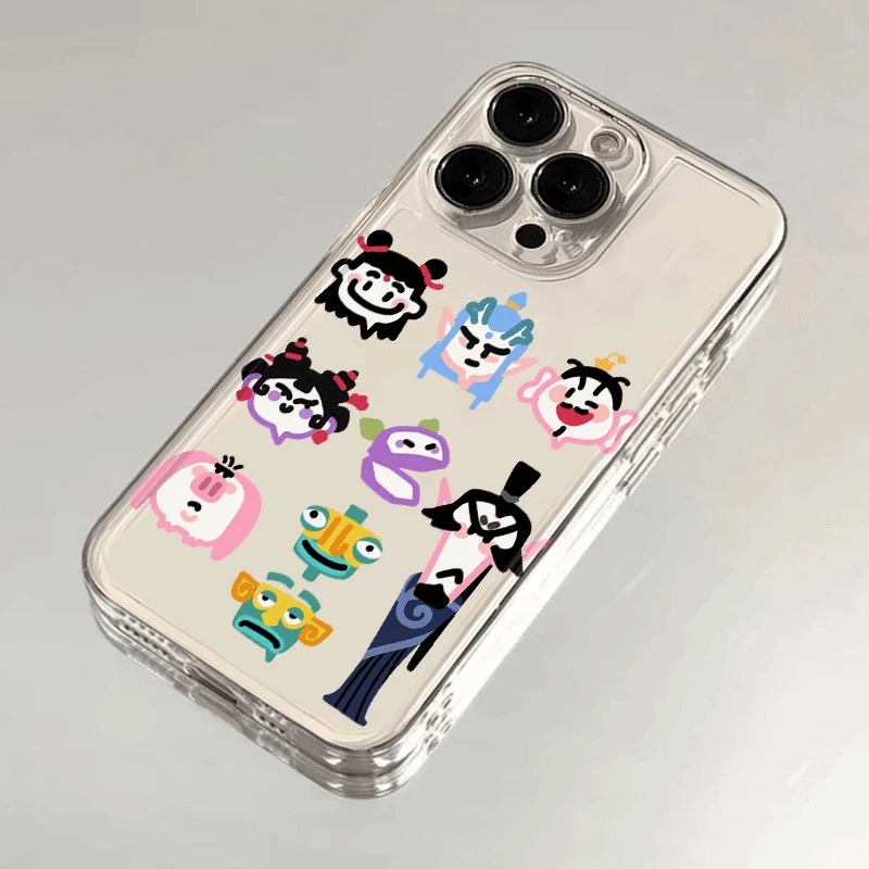 哪吒全家福适用苹果16Plus手机壳iPhone15PROMAX新款14/13/12透明