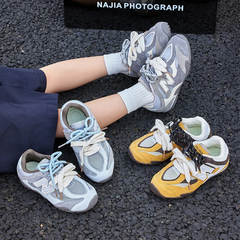 真皮N字儿童鞋子2025新款夏季透网女童德训鞋秋季单鞋男童运动鞋