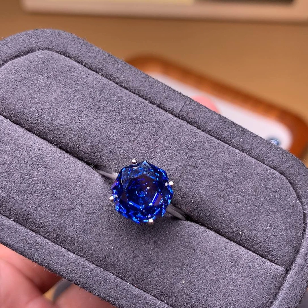 戒指托帕石银S925镶嵌