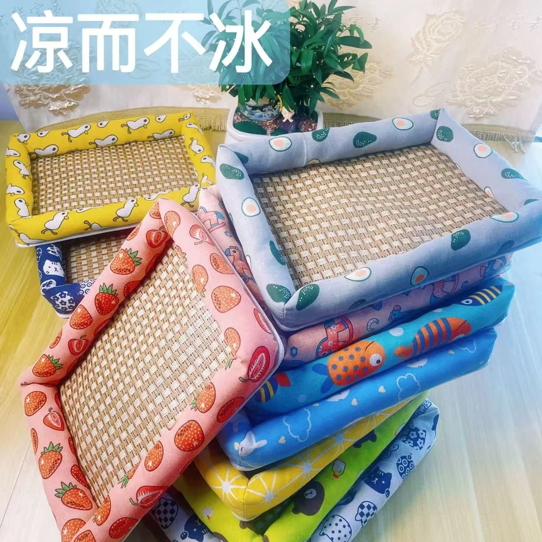 宠物夏季凉垫猫窝藤编凉席狗垫子泰迪凉席窝狗窝猫窝降温床垫通用