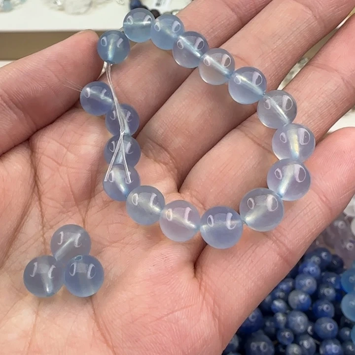 水晶手串未镶嵌海蓝宝