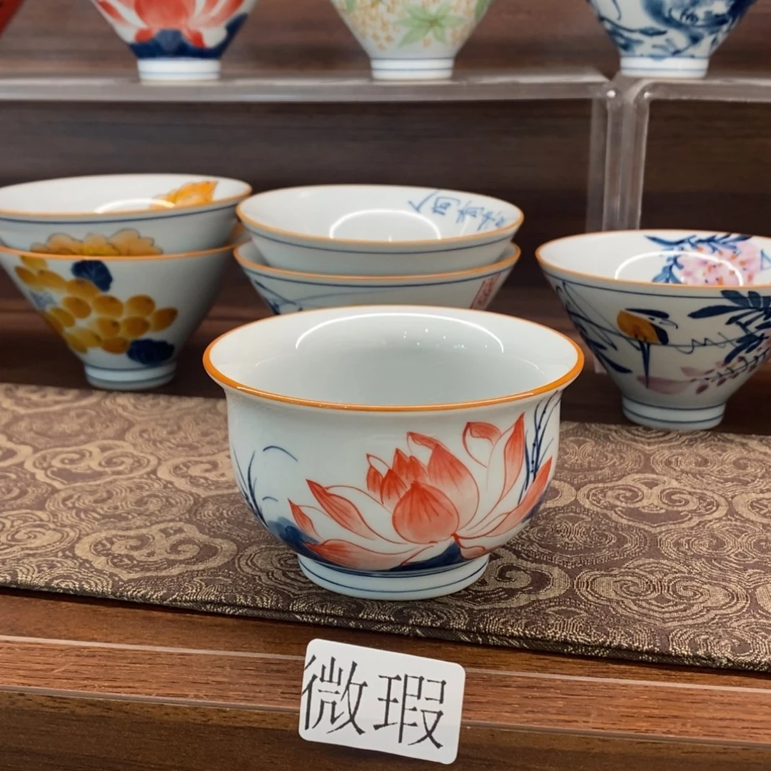 釉下彩老陶泥手工绘制