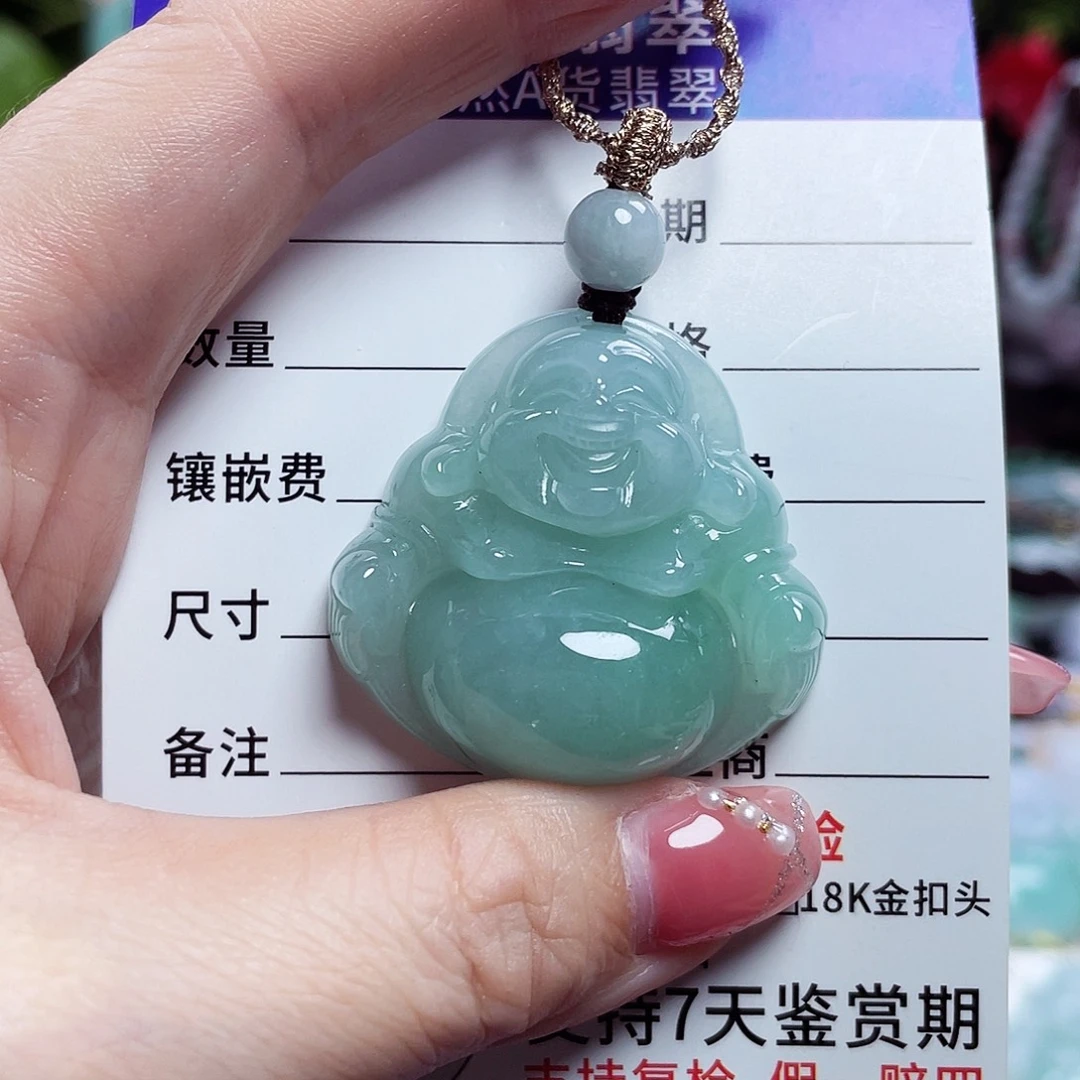 翡翠未镶嵌颈饰佛公12