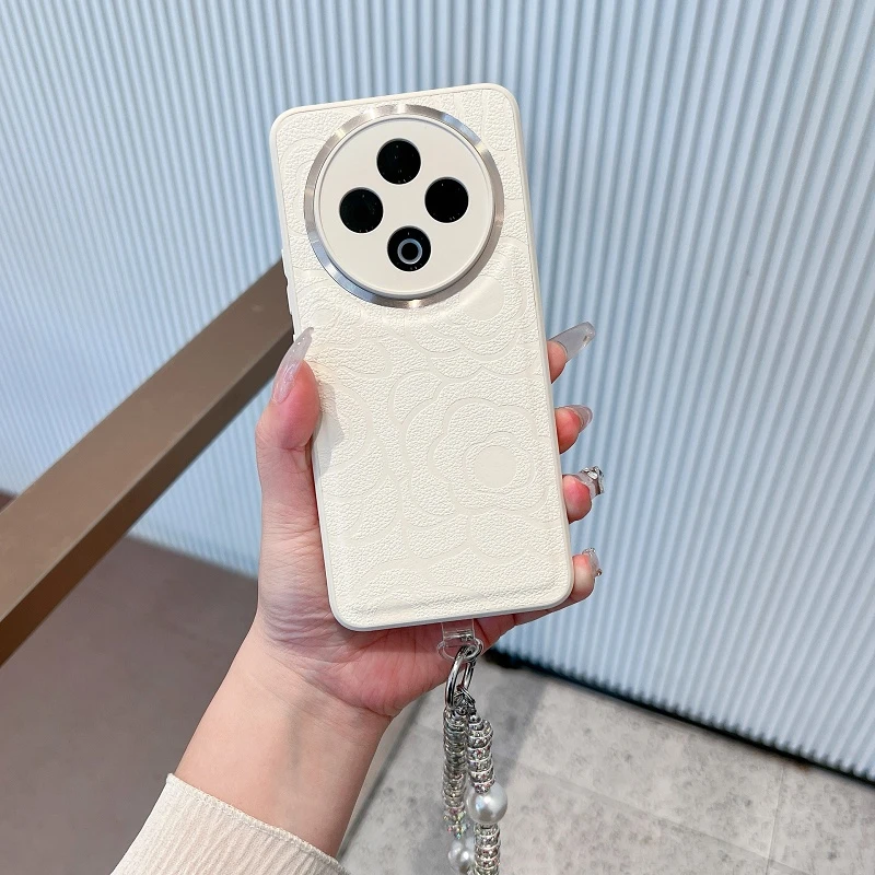 适用于vivoy500手机壳新款高级感创意皮纹山茶花女款全包防摔网红