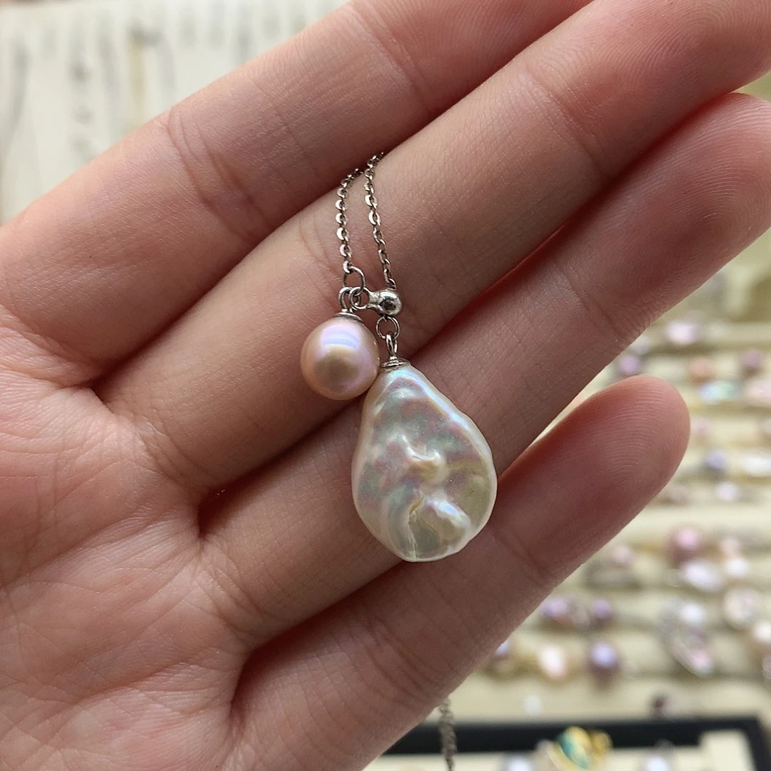 淡水珍珠颈饰银S925镶嵌