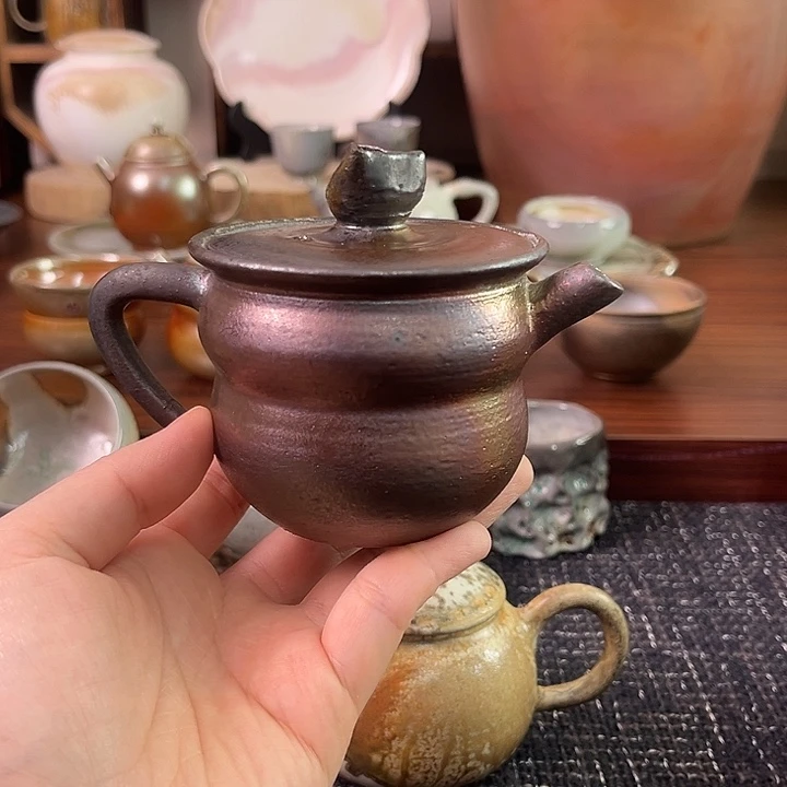 柴烧铁胎七彩马克壶