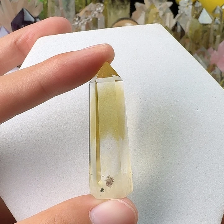 未镶嵌珠宝半成品水晶黄水晶蓝针