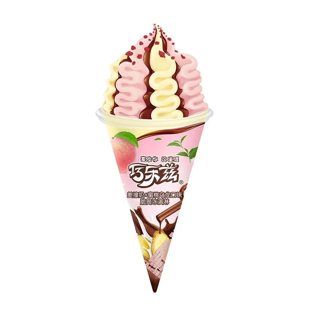 伊利姜撞奶+蜜桃乌龙脆筒85g/支 甜筒 冰淇淋 冷饮 雪糕雪糕同城送雪糕同城配