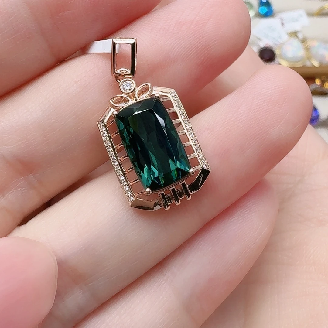 吊坠18k金镶嵌18K金镶嵌碧玺