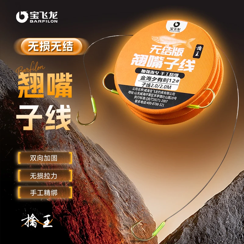 宝飞龙擒王海夕伊成品无结加长子线双钩翘嘴草鱼鱼钩行程仕挂