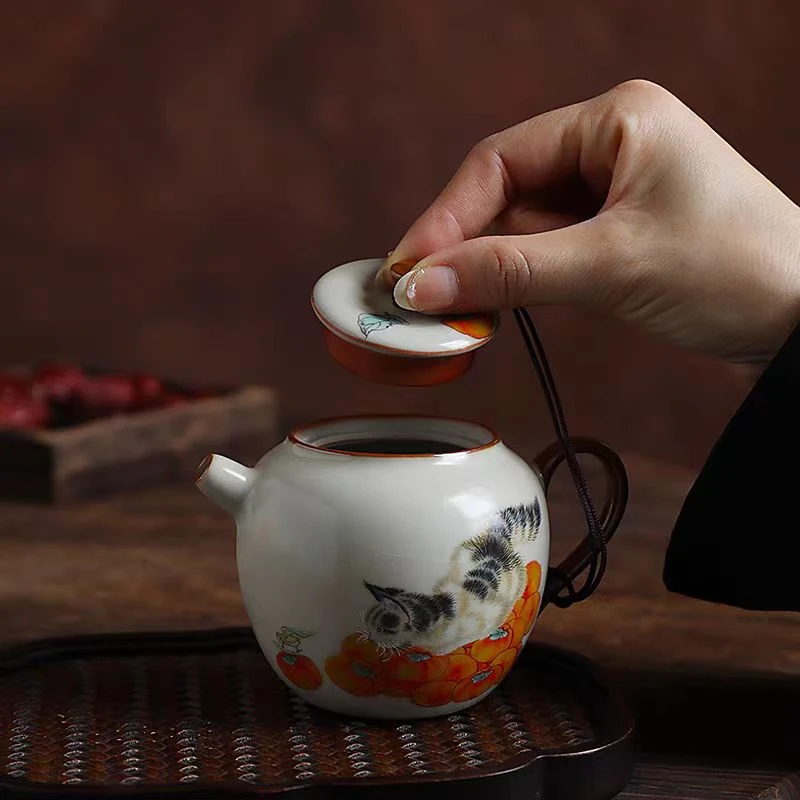 许昌超市柿柿如意茶具陶瓷家用大号青瓷高档高档大容量中式礼盒装