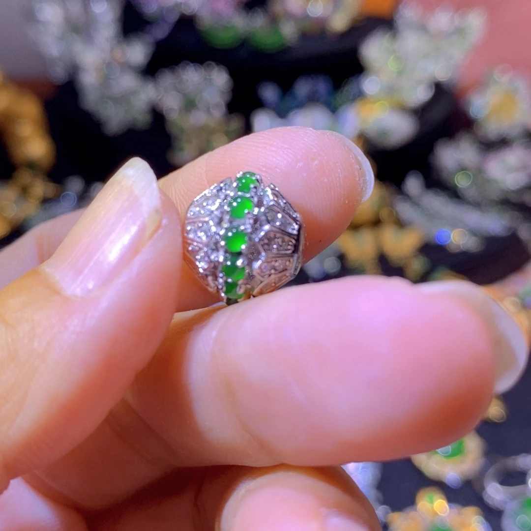 翡翠银S925镶嵌颈饰天然有机