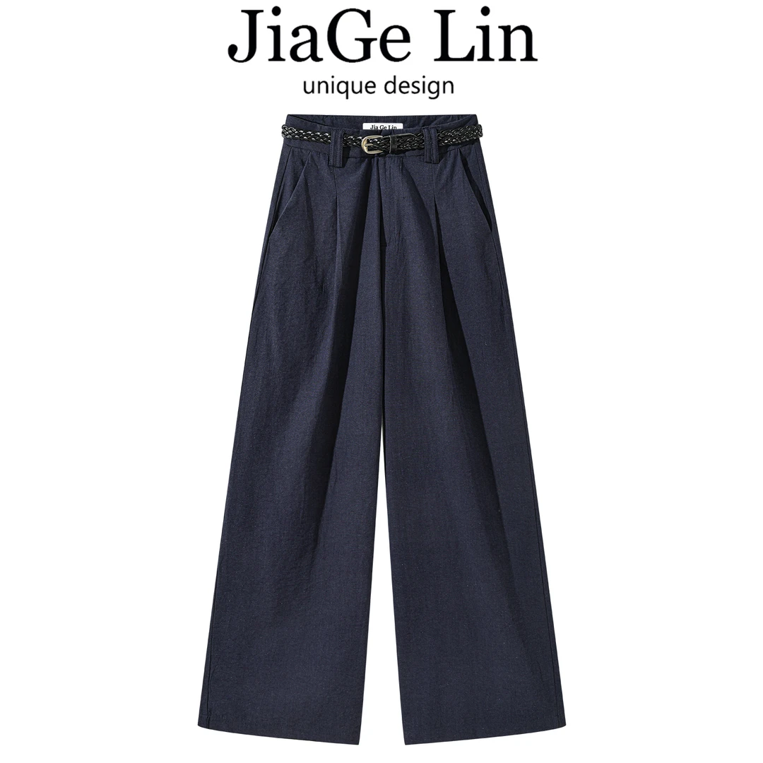 JiaGeLin韩系简约时尚高腰显瘦直筒休闲裤女夏新款宽松显瘦阔腿裤