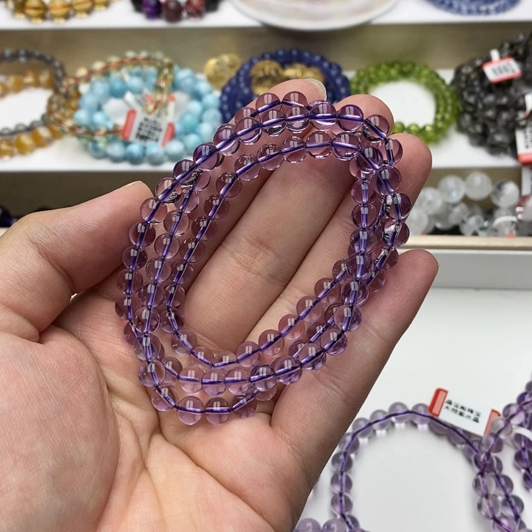 【闪购商品】紫晶手链未镶嵌李*九巴西紫水晶三圈