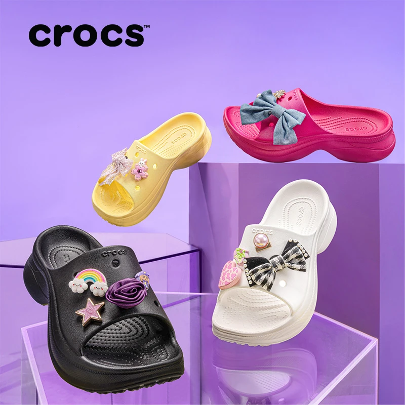 CROCS/卡骆驰复古小鲸鱼凉拖户外一字拖鞋厚底女鞋|211108