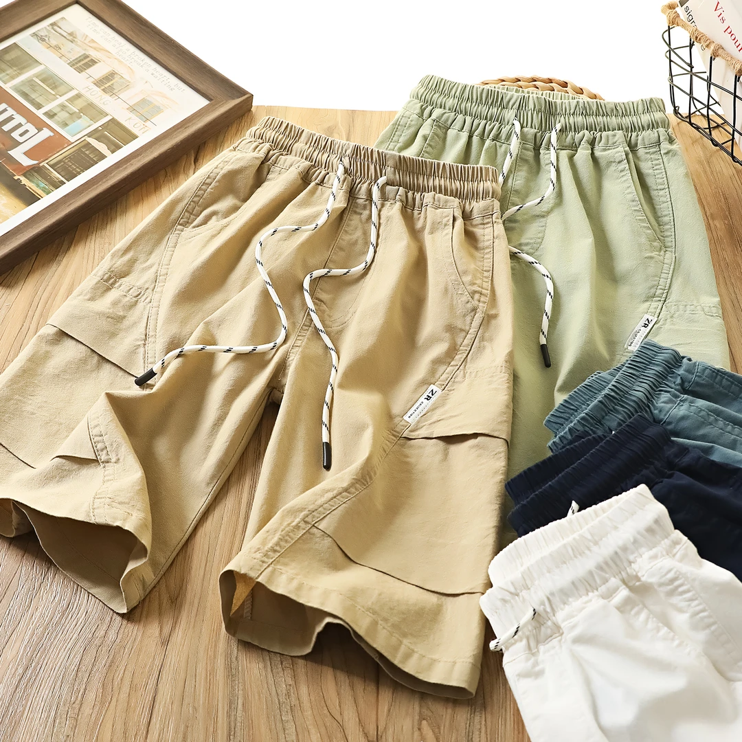 夏季儿童拼接中大童纯棉中裤 1006