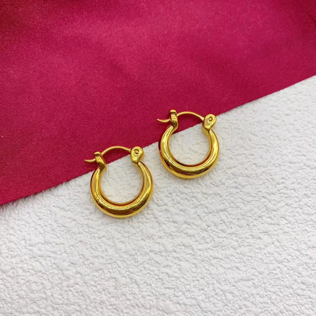 【木韵阁】足金999 5D黄金光面耳扣时尚黄金时尚 3.47 3.42