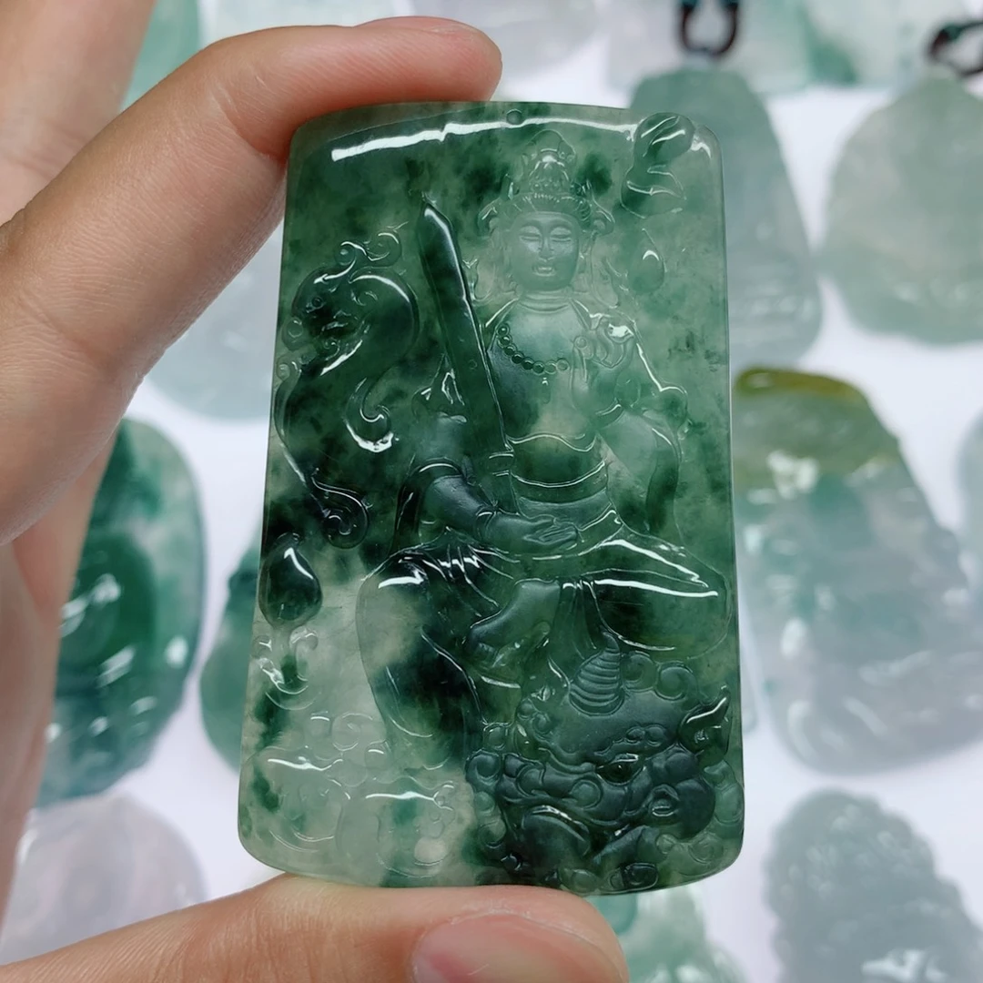 未***～翡翠未镶嵌颈饰文殊菩萨