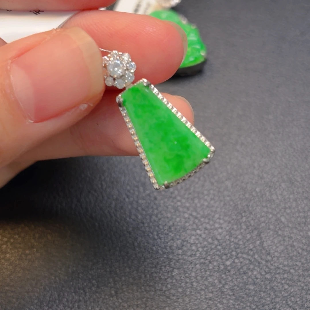 翡翠银S925镶嵌吊坠(不含链)