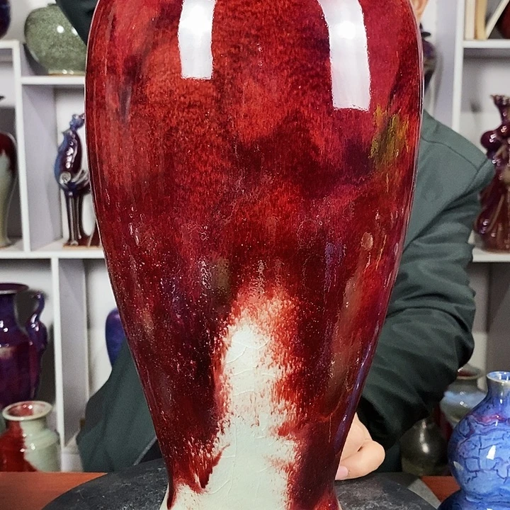 娄***岭尚峰钧窑作品梅瓶