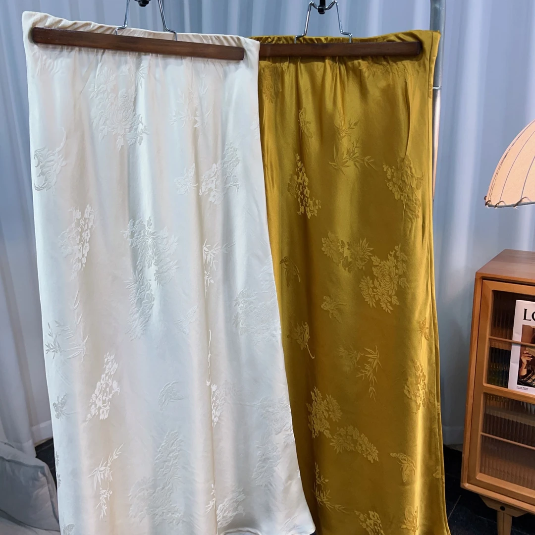 桑蚕春季新款鱼尾显瘦半身裙A字裙长裙女