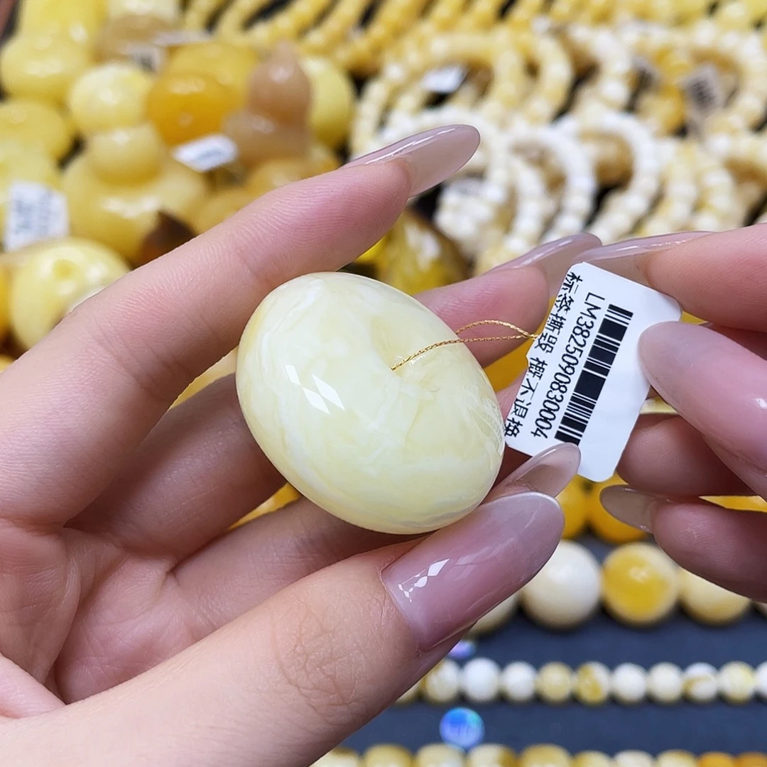 蜜蜡未镶嵌裸石沁色平安扣35.5✖️16.4mm