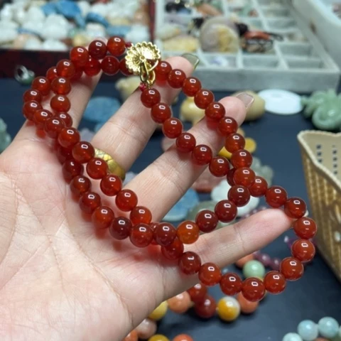 合金石英质玉（黄龙玉）手链