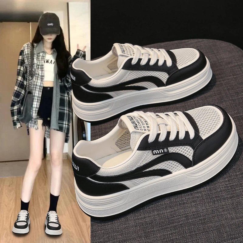 达芙妮旗下鞋柜小白鞋女2025夏季新款透气休闲板鞋国潮多巴胺网鞋