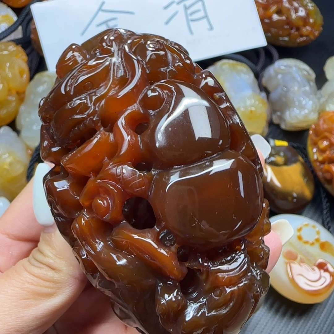 玛瑙/玉髓合金手把件
