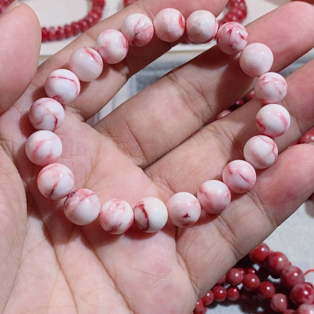 天然辰砂原石手串