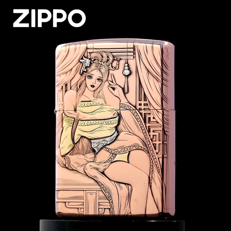ZIPPO打火机正品/紫铜套壳重甲貂蝉双面浮雕镶嵌【达人专属】DYJ1
