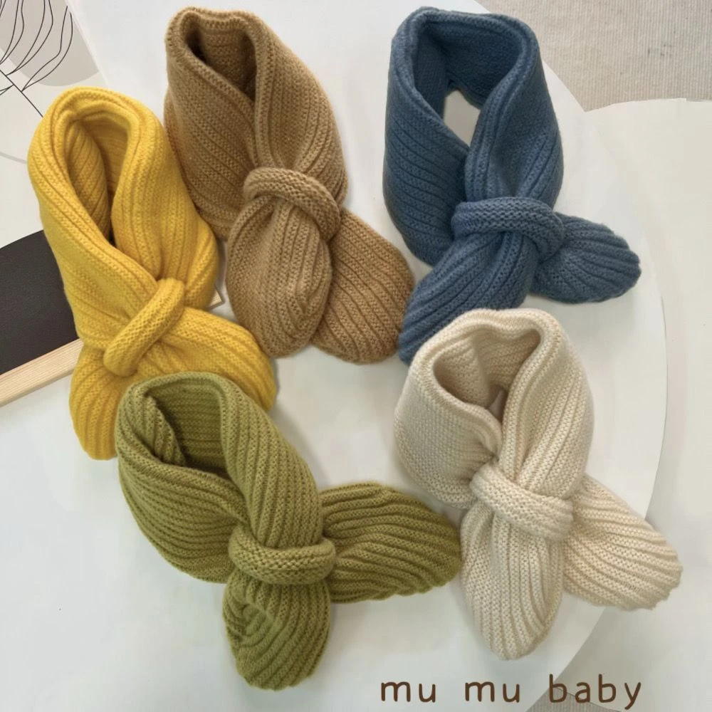 韩国糖果色套口儿童围巾脖套 秋冬百搭男童女童保暖毛线围脖