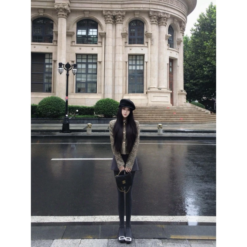 复古高级感名媛风短款小香风外套女秋季2025新款气质修身显瘦长裤