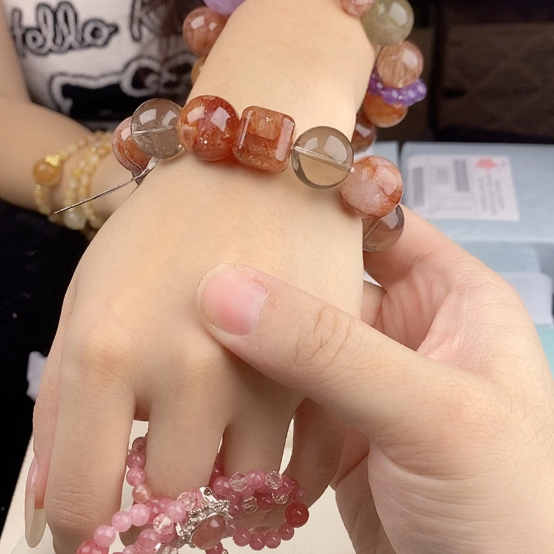 水晶手链银S925镀金镶嵌