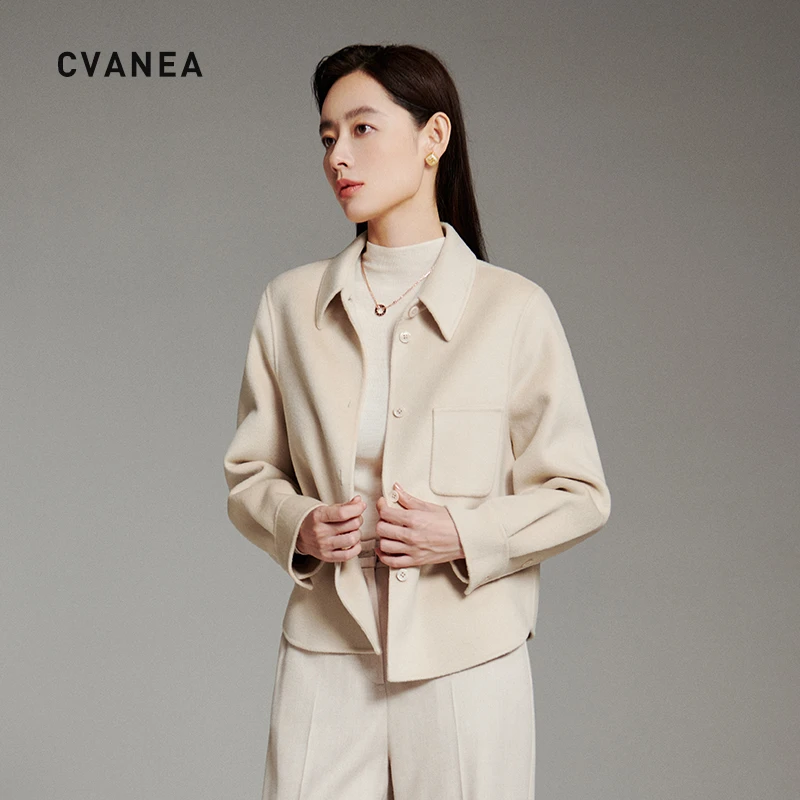 CV ' 高级定制轻奢女装  澳毛羊绒真丝纯手工双面呢保暖休闲外套