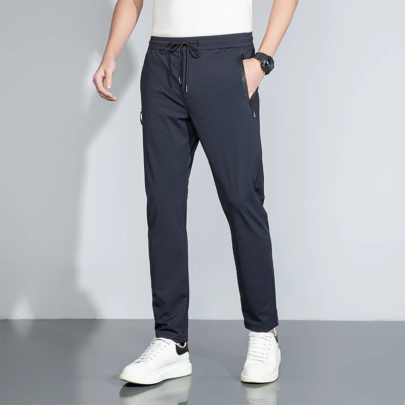 特 凉感冰丝！高阶格纹肌理四面弹休闲裤 W3405 男装 C166