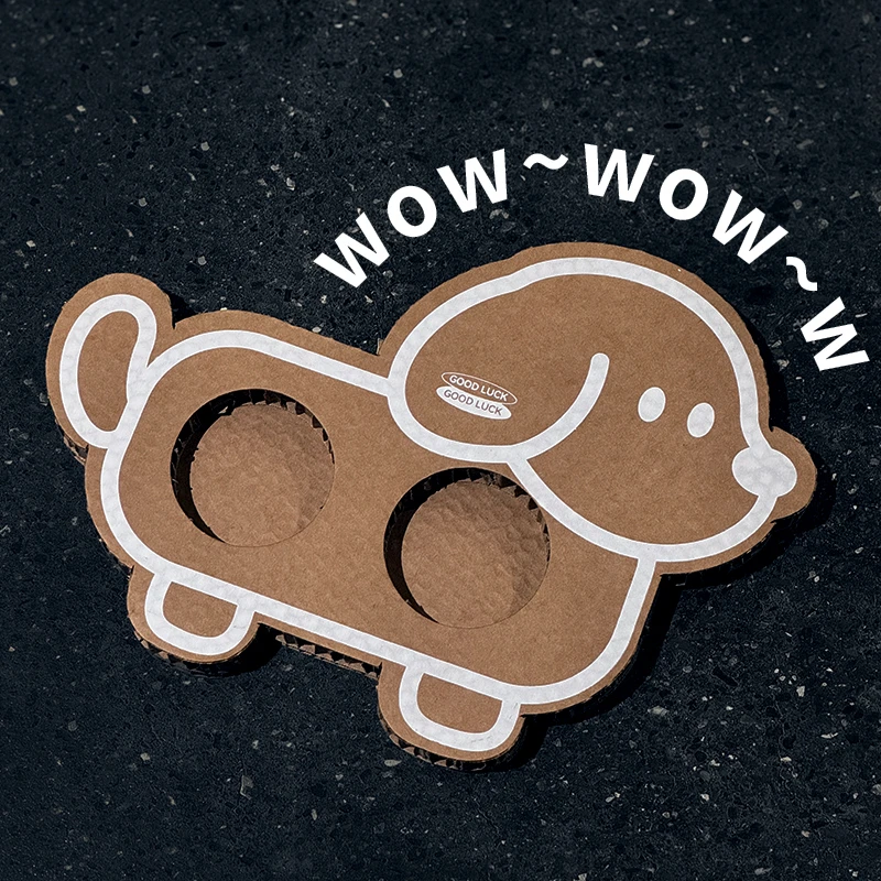 网红咖啡杯蜂窝纸杯托小狗瓦楞奶茶combo杯托盘一次性试饮杯展架