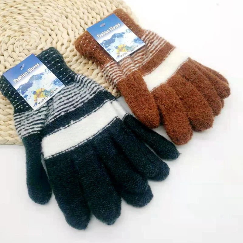 【到手三双】秋冬保暖男女士手套 加厚骑车毛线手套 防寒秋冬季