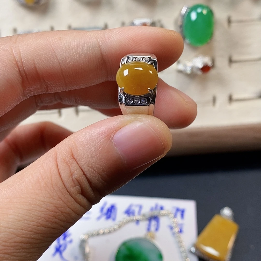 翡翠银S925镶嵌戒指