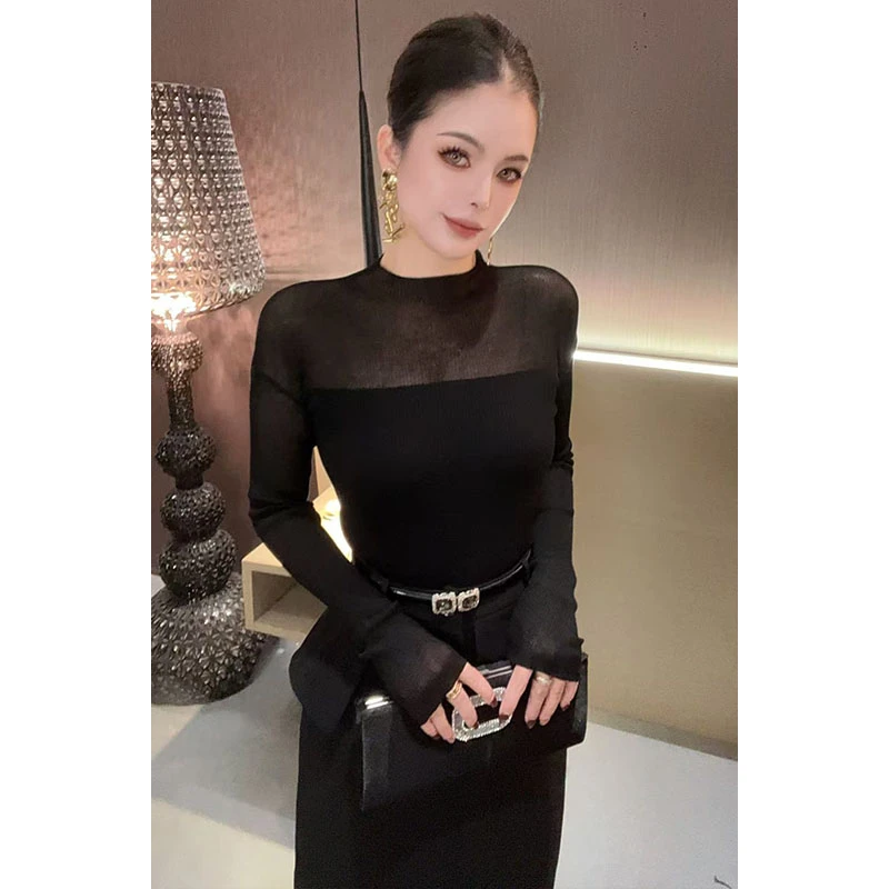 百搭光板长袖针织上衣CS30962