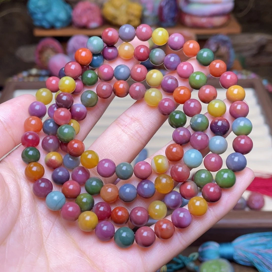 玛瑙/玉髓未镶嵌珠宝半成品布*盐源玛瑙艳丽色多圈