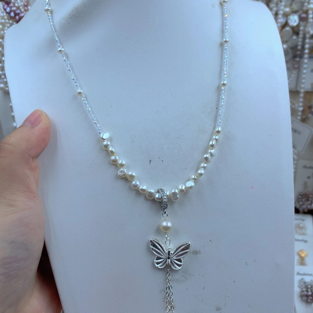 颈饰合金淡水珍珠