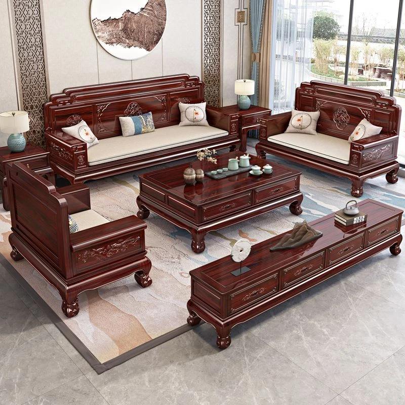 新中式酸枝木沙发客厅实木家用红木冬夏两用客厅家具组合中国风