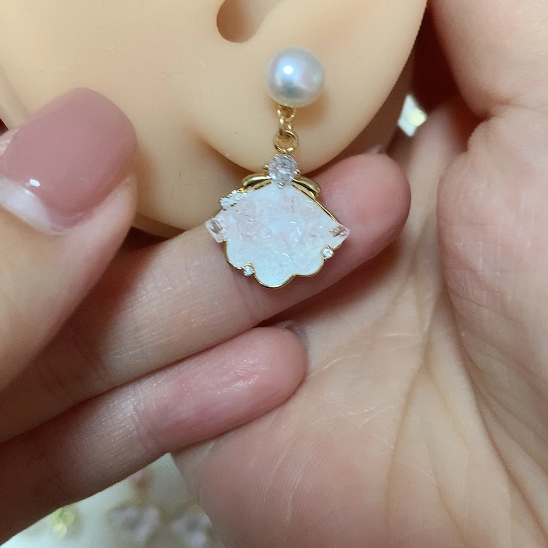 淡水珍珠耳饰合金