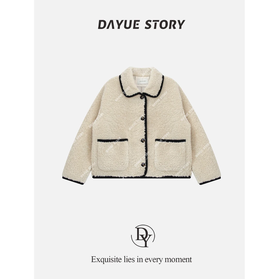 DAYUE【冬日挚爱】重磅！软乎乎肉眼可见的质感~冬百搭撞色毛毛外套