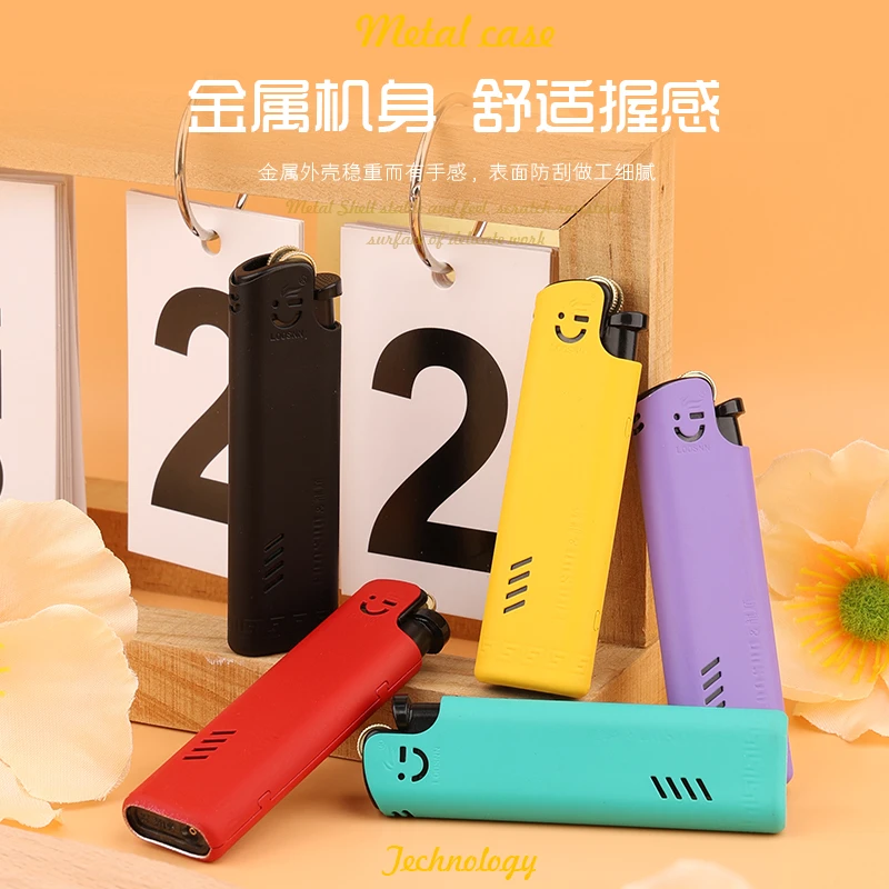 龙顺2025新款五彩喷胶砂轮打火机一次性打火机批发广告定制订做