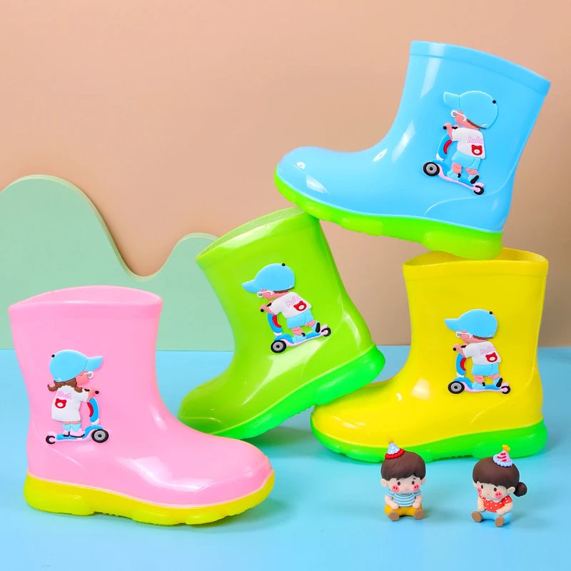 儿童雨鞋宝宝雨靴大童通用外贸男童防滑卡通可爱中童小孩水【R50】