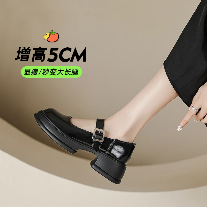 法式浅口玛丽珍单鞋女2025春夏新款晚晚温柔风配裙子厚底jk小皮鞋