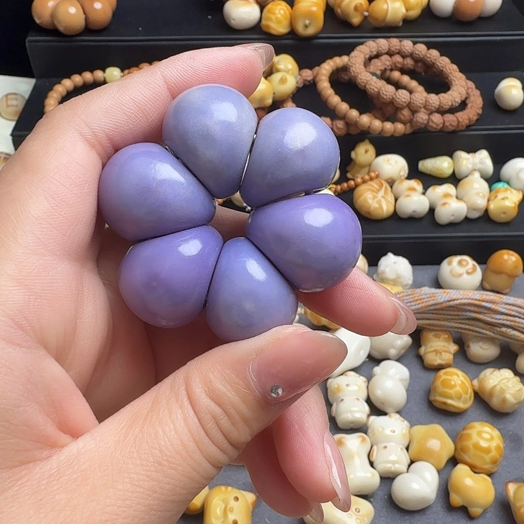 猴头核桃手串紫色蒜瓣手撵微瑕不退不换